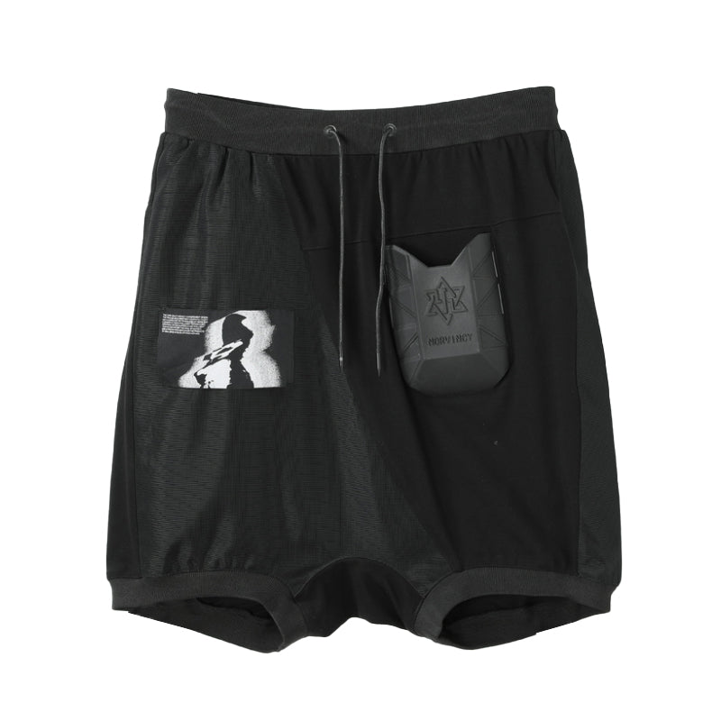 Futuristic Design Warrior Shorts With Elastic Waistband For men
