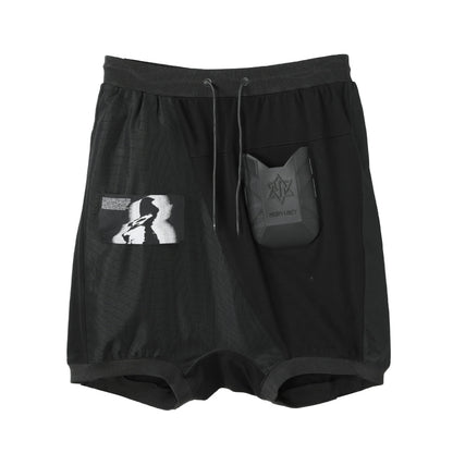 Futuristic Design Warrior Shorts With Elastic Waistband For men