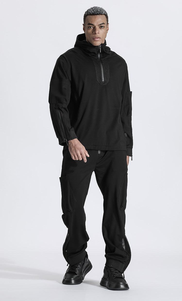 Patchwork panel Warrior joggers With Breathable Mesh For men