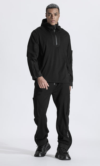 Patchwork panel Warrior joggers With Breathable Mesh For men