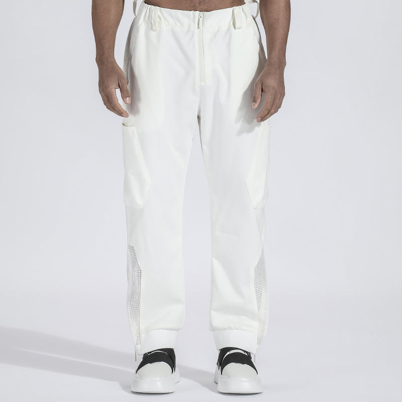 Patchwork panel Warrior joggers With Breathable Mesh For men