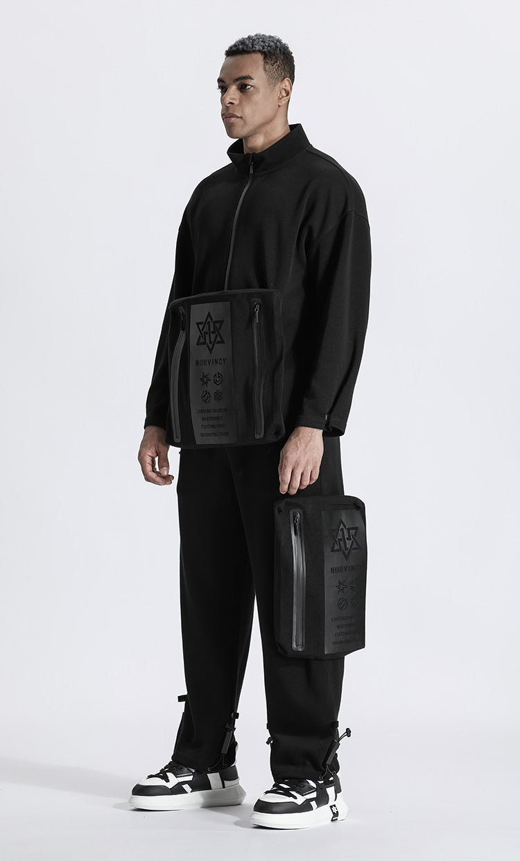 Asymmetric Cut Warrior Sweatpants With Elastic Waistband For men