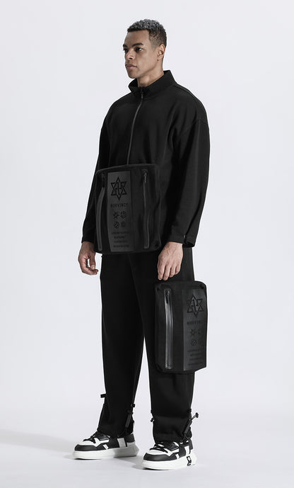 Asymmetric Cut Warrior Sweatpants With Elastic Waistband For men