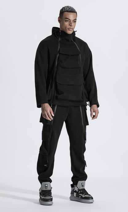 Futuristic Design Warrior Cargo Pants With Elastic Waistband For men