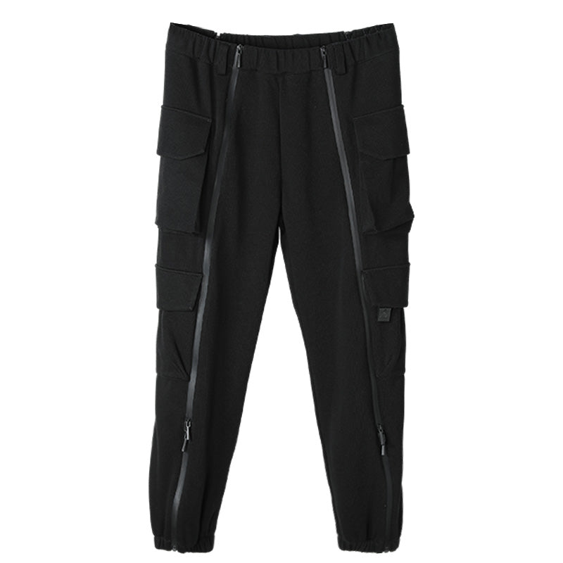Futuristic Design Warrior Cargo Pants With Elastic Waistband For men
