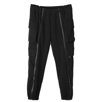 Futuristic Design Warrior Cargo Pants With Elastic Waistband For men