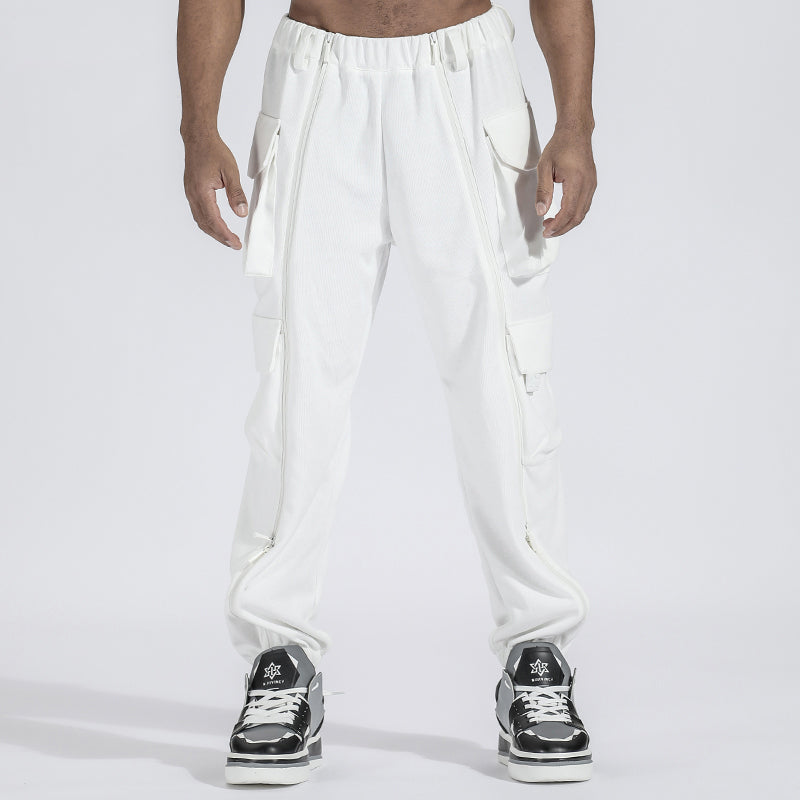 Futuristic Design Warrior Cargo Pants With Elastic Waistband For men
