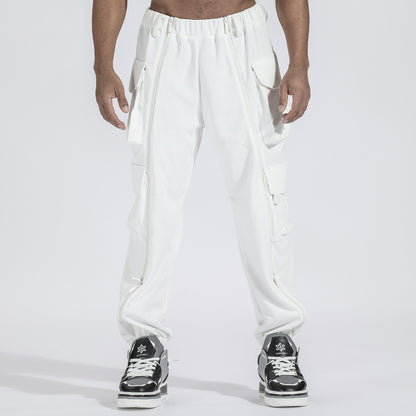 Futuristic Design Warrior Cargo Pants With Elastic Waistband For men