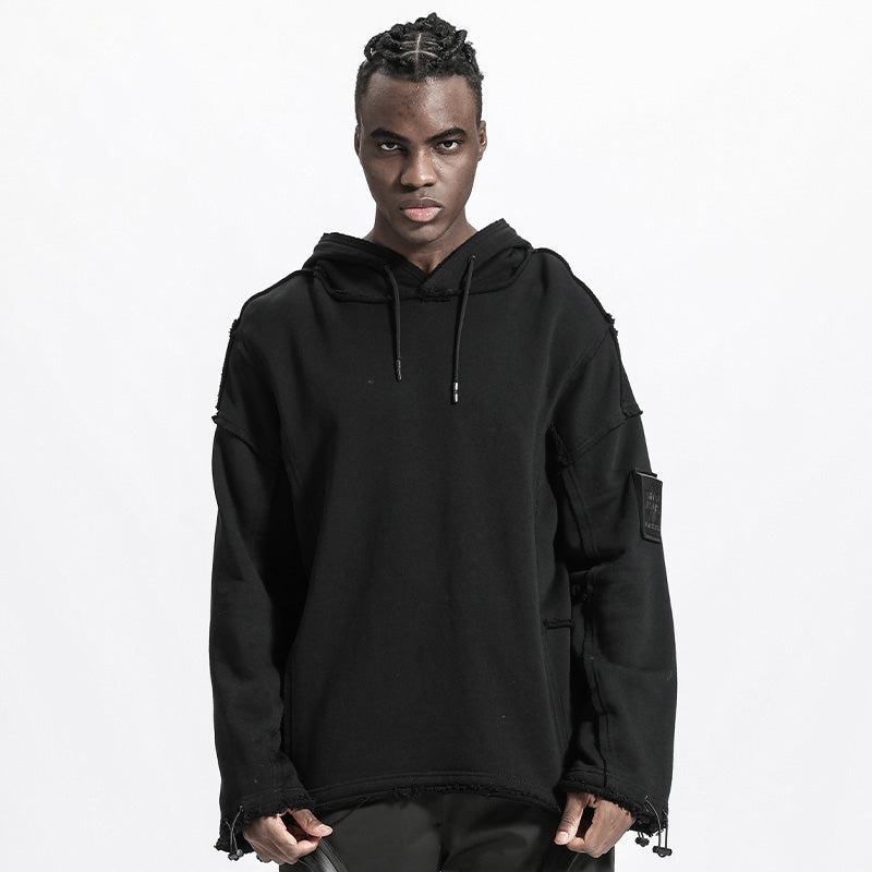 Streetwear Warrior Hoodies & Sweatshirts With Ribbed Cuffs/Hem For men