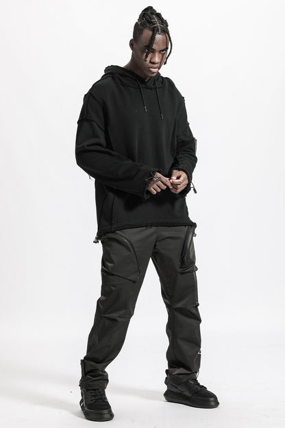 Streetwear Warrior Hoodies & Sweatshirts With Ribbed Cuffs/Hem For men