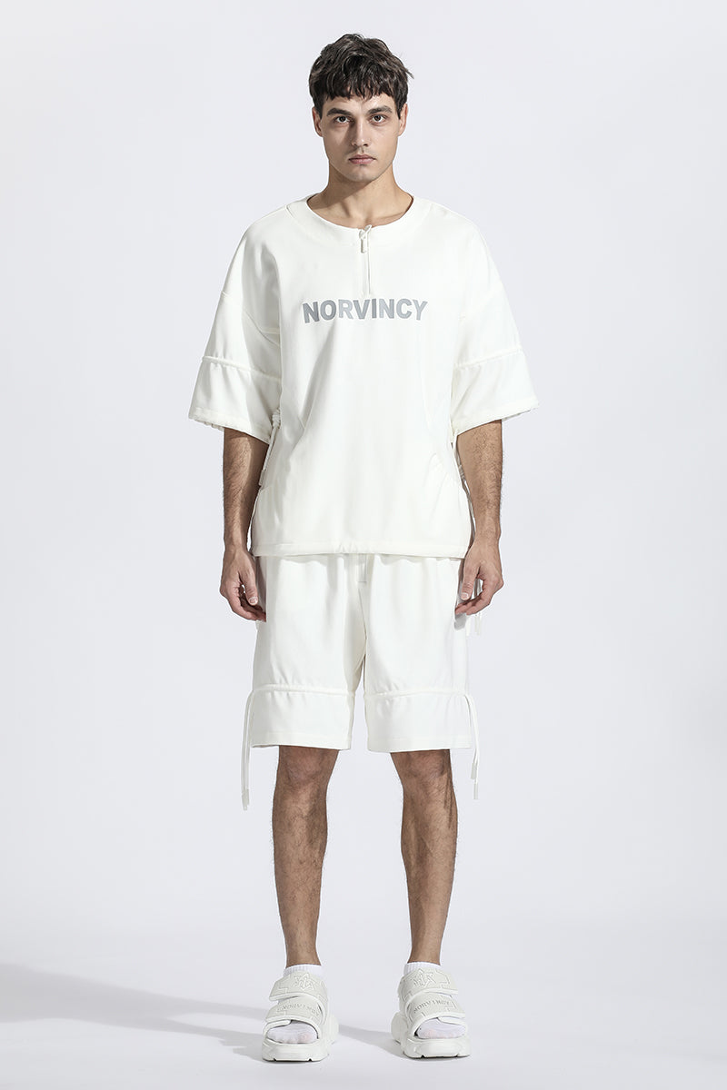 Patchwork panel Warrior Shorts With Elastic Waistband For men