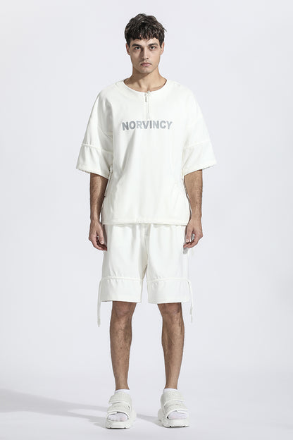 Patchwork panel Warrior Shorts With Elastic Waistband For men