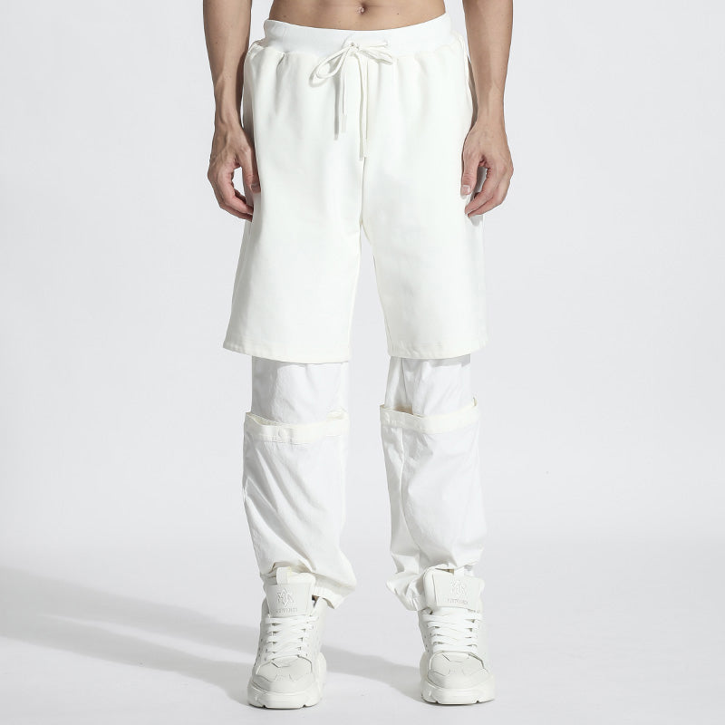 Patchwork panel Warrior Sweatpants With Elastic Waistband For men