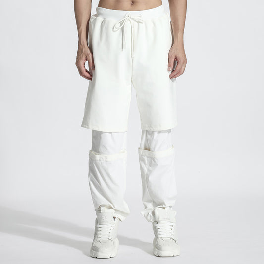 Patchwork panel Warrior Sweatpants With Elastic Waistband For men