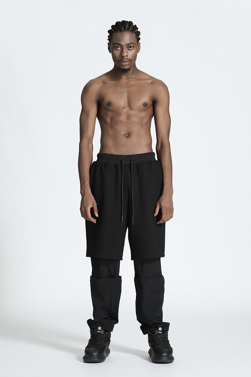 Patchwork panel Warrior Sweatpants With Elastic Waistband For men