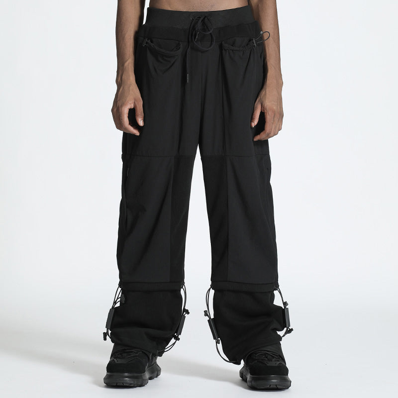 Patchwork panel Warrior Sweatpants With Elastic Waistband For men