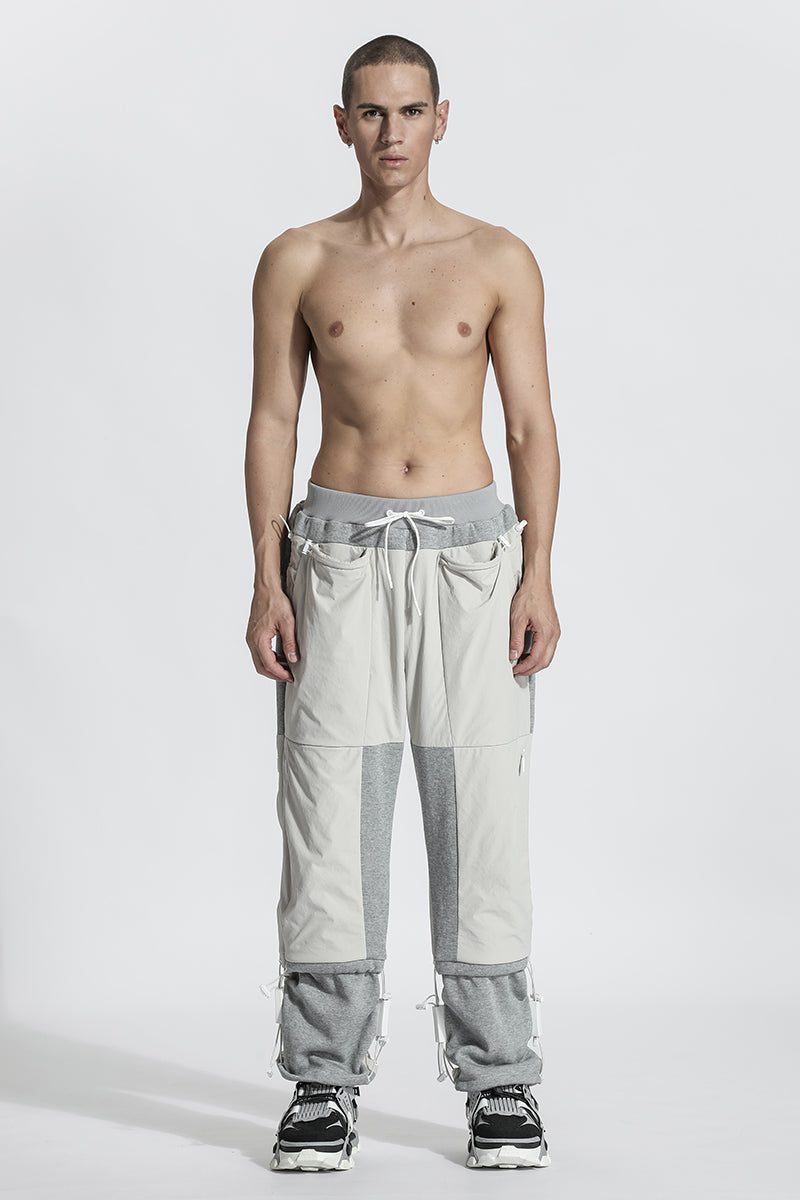 Patchwork panel Warrior Sweatpants With Elastic Waistband For men