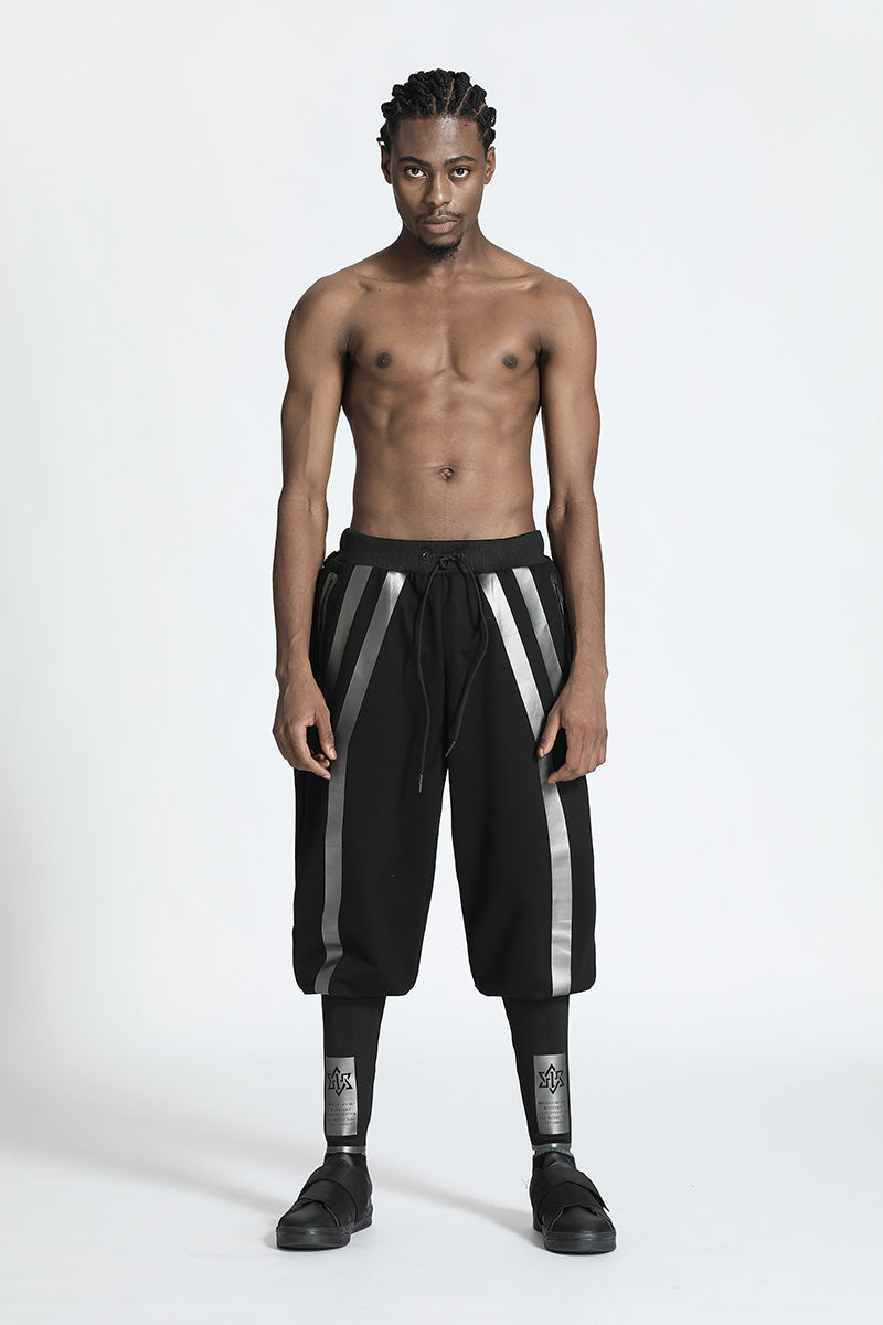 Techwear Style Warrior Sweatpants With Elastic Waistband For men
