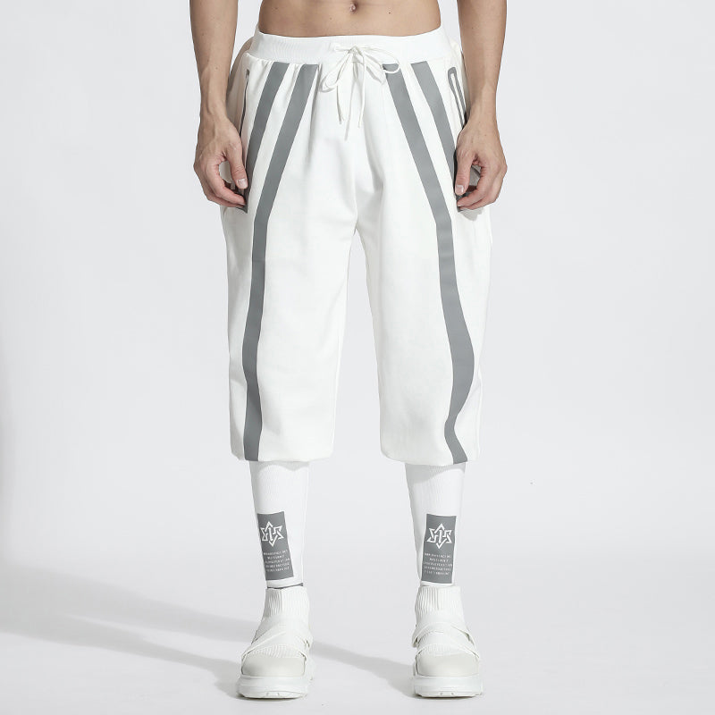 Techwear Style Warrior Sweatpants With Elastic Waistband For men