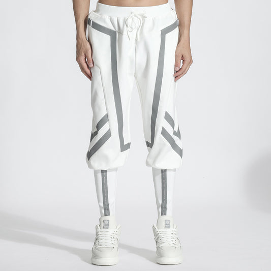 Techwear Style Warrior Sweatpants With Elastic Waistband For men
