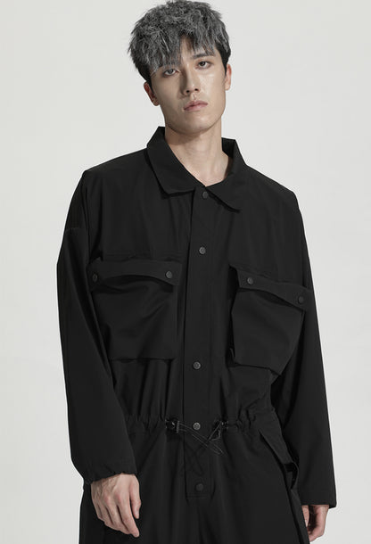 Utilitarian Warrior Jumpsuits With Multi-Pocket Design For men