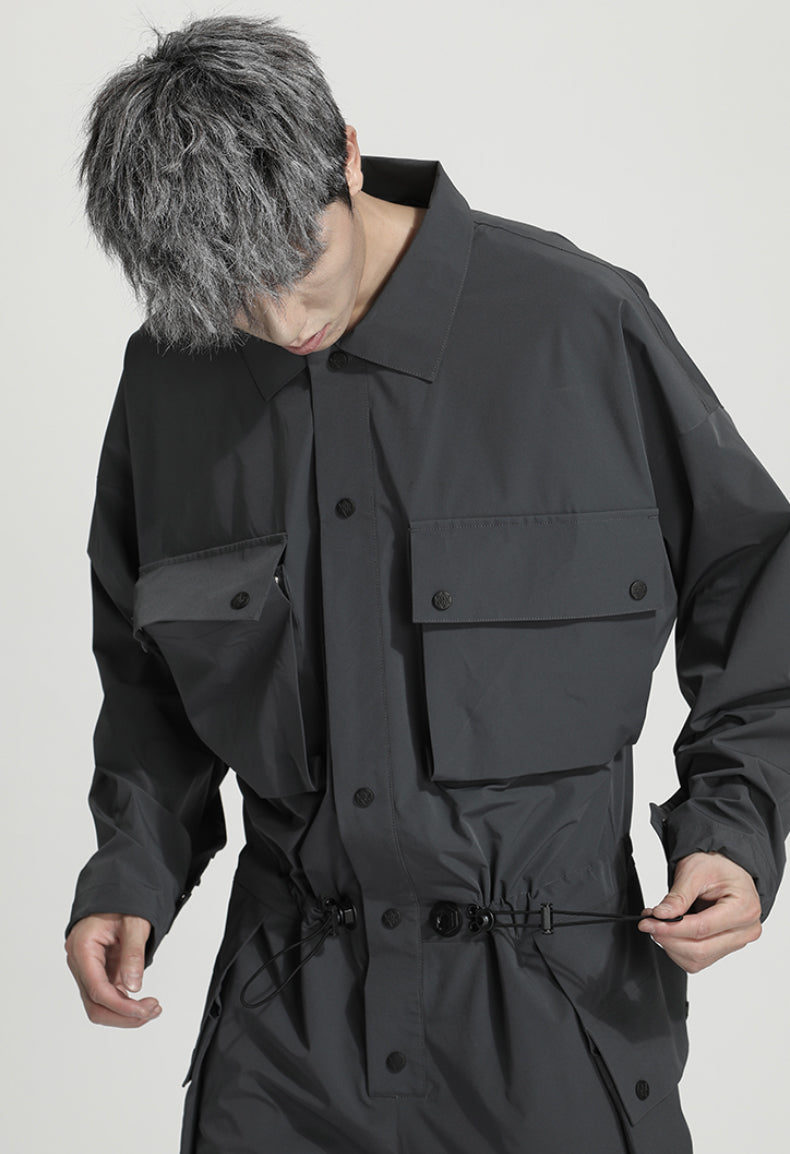 Utilitarian Warrior Jumpsuits With Multi-Pocket Design For men