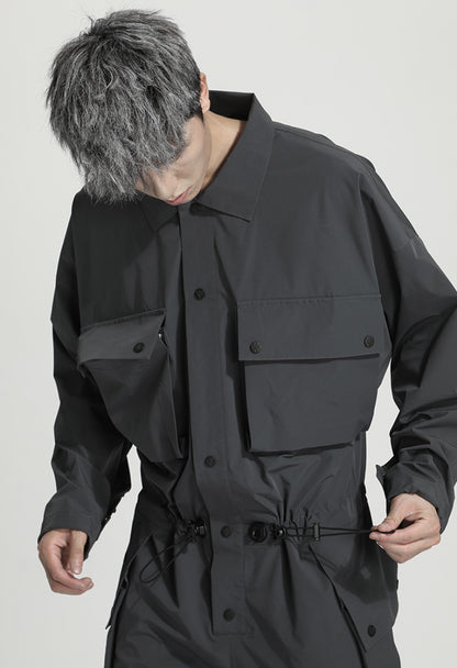 Utilitarian Warrior Jumpsuits With Multi-Pocket Design For men