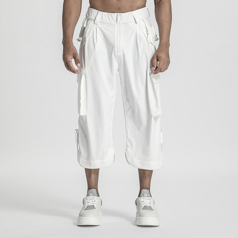 Techwear Style Warrior Shorts With Multi-Pocket Design For men