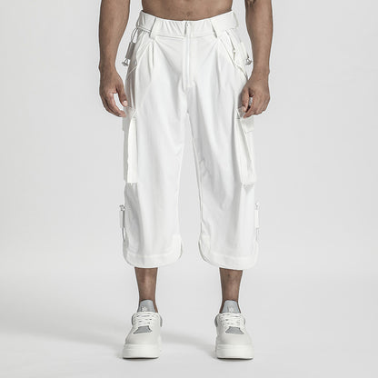 Techwear Style Warrior Shorts With Multi-Pocket Design For men