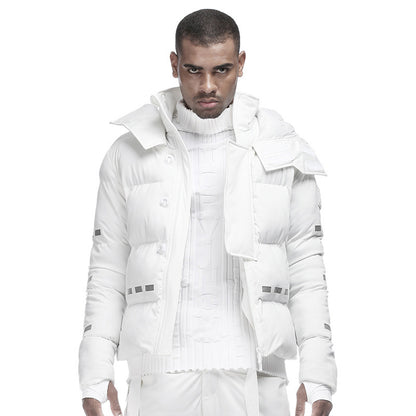 Cropped Length Warrior Padded Jackets With Magnetic Buckles For men
