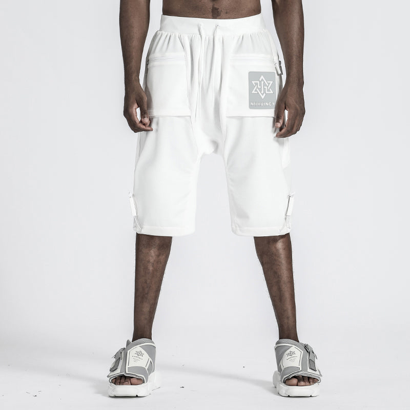 Futuristic Design Warrior Shorts With Multi-Pocket Design For men
