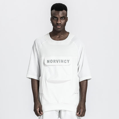 Patchwork panel Warrior T-Shirts With Durable Ripstop For men