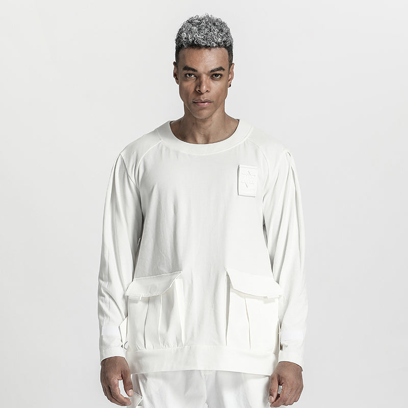 Patchwork panel Warrior T-Shirts With Ribbed Cuffs/Hem For men