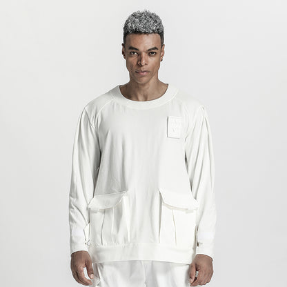 Patchwork panel Warrior T-Shirts With Ribbed Cuffs/Hem For men