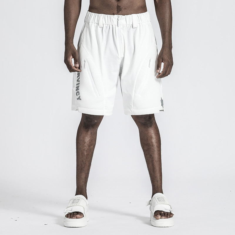 Futuristic Design Warrior Shorts With Multi-Pocket Design For men