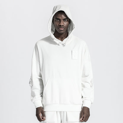 Patchwork panel Warrior Hoodies & Sweatshirts With Adjustable Drawstring For men
