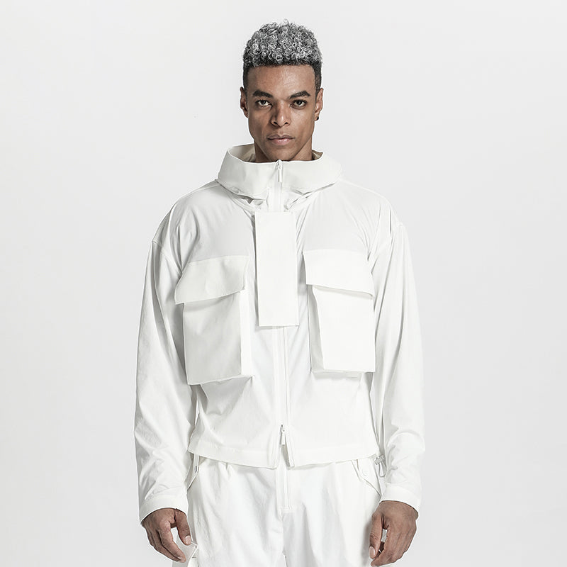 Cropped Length Warrior Jackets With Multi-Pocket Design For men