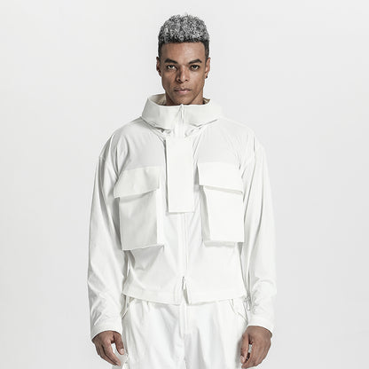 Cropped Length Warrior Jackets With Multi-Pocket Design For men