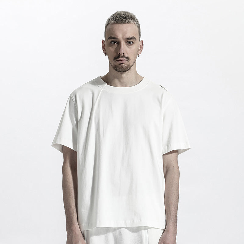 Patchwork panel Warrior T-Shirts With Multi-Pocket Design For men