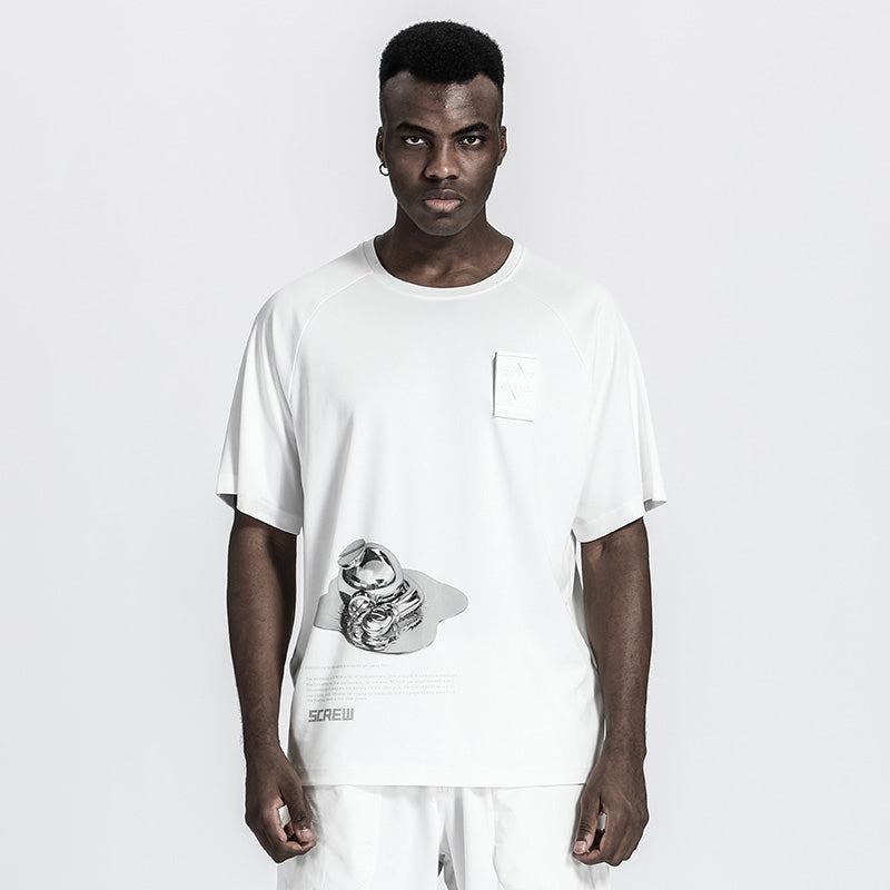 Loose/Relaxed Fit Warrior T-Shirts With Patchwork panel For men