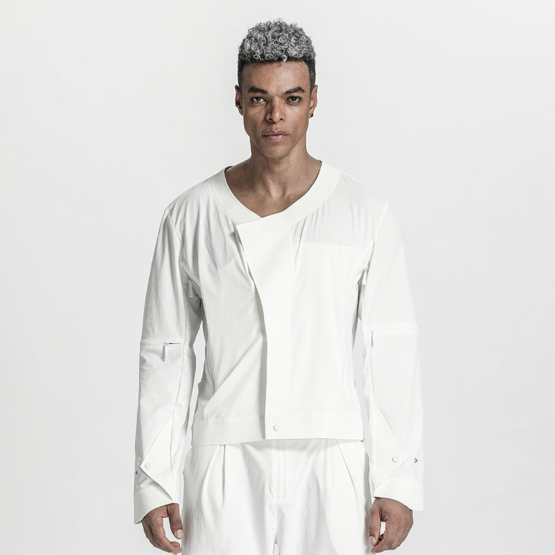 Cropped Length Warrior Jackets With Magnetic Buckles For men