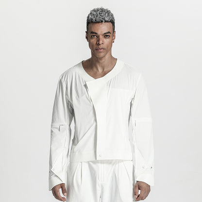 Cropped Length Warrior Jackets With Magnetic Buckles For men