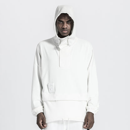 Patchwork panel Warrior Hoodies & Sweatshirts With Adjustable Drawstring For men